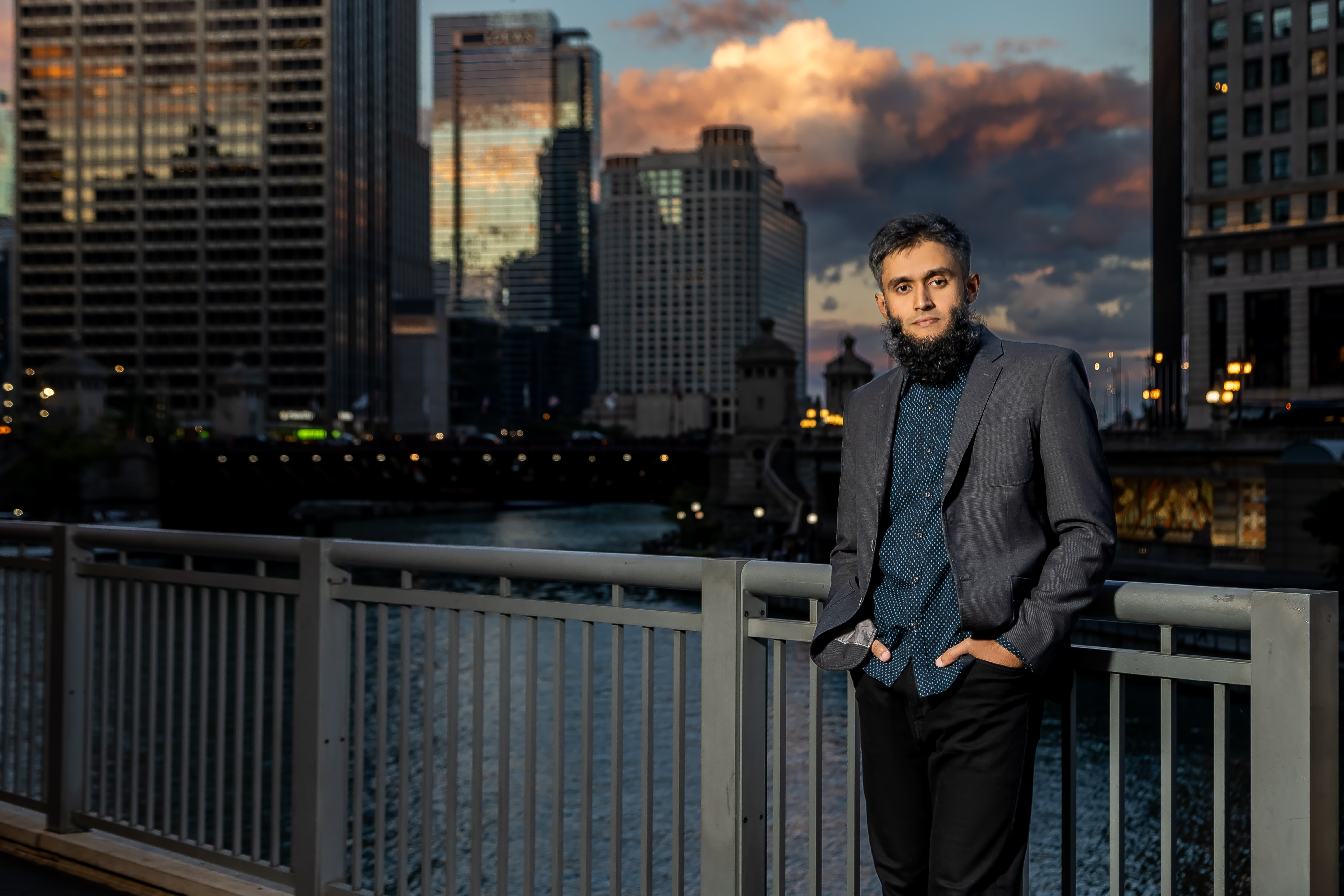 Sayed Haque with city skyline